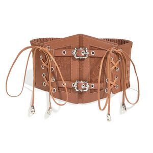 1512 Vintage Faux Leather Corset Belt Sides Lace-up Medieval Renaissance